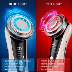 Multi Functional Facial Beauty Massager Electric Facial Skincare Massage Device Red Blue Clean Face Skin Lifting Tighten