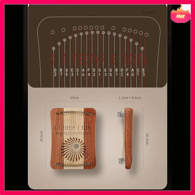 

Multi HLURU Lyre Harp 31 Strings Lyre Fingerplay Piano Thumb Kalyre Professional Harp Keyboard Musical Instrument-B Easy Install