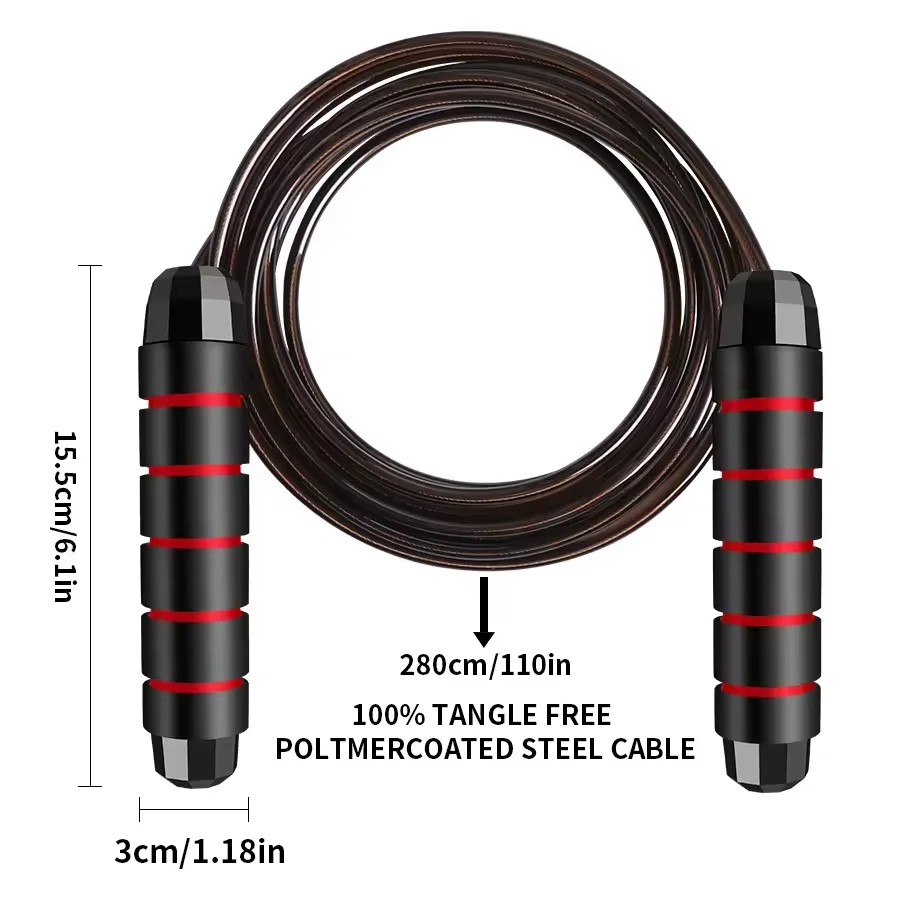 1PC Chinese Fitness Adjustable Weighted Heavy High Speed Metal Wire Cordless PVC Skipping Jump Rope for Exercise