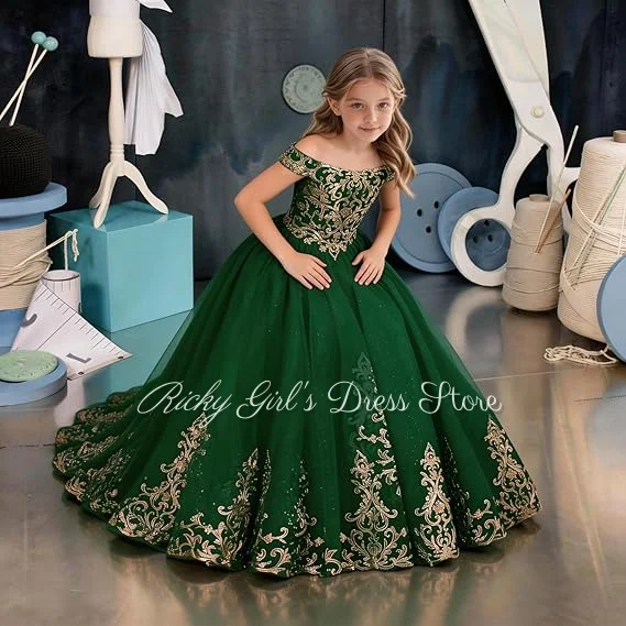 little-princess-off-shoulder-green-flower-girl-dress-for-wedding-lace-applique-kids-birthday-party-formal-receptions-ball-gowns