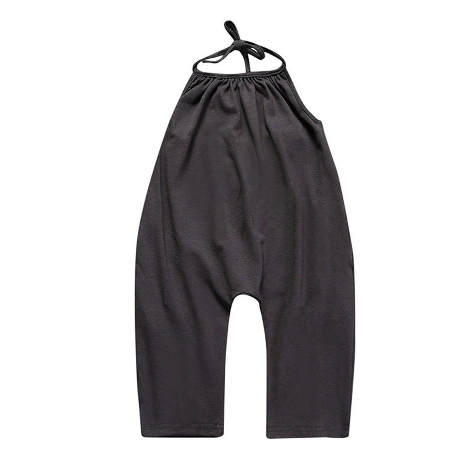Neue Mode Kinder Baby Mädchen Strap Baumwolle Romper Kleinkind Schlinge Overall Harem Hosen Spitze Up Sport Beiläufige Lose Sommer Kleidung