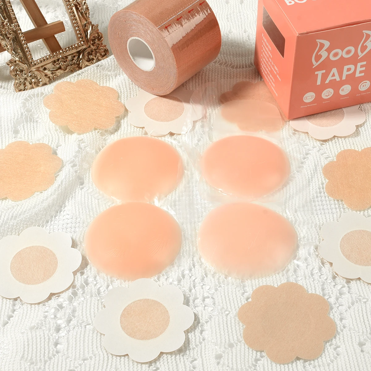 Boob Tape Bras Women Adhesive Invisible Silicone Bra Nipple Covers Breast Lift Tape Push Up Bralette Strapless Pad Sticker