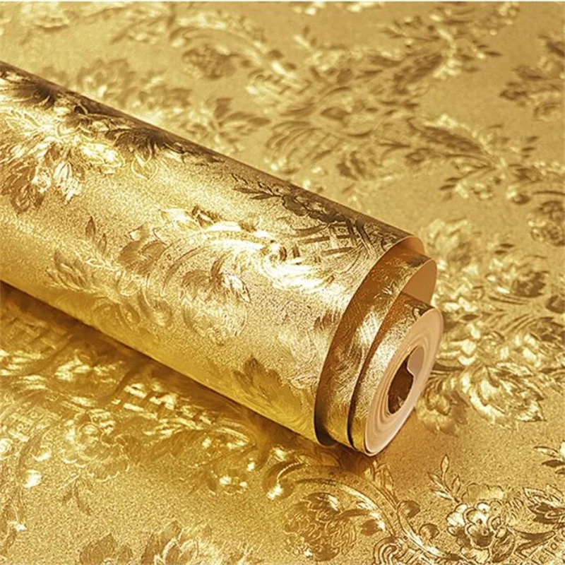 wellyu оfaniи nuovo oro di alta qualità Damasco carta da parati Bar KTV discoteca soffitto soggiorno TV sfondo muro carta da parati riflettente