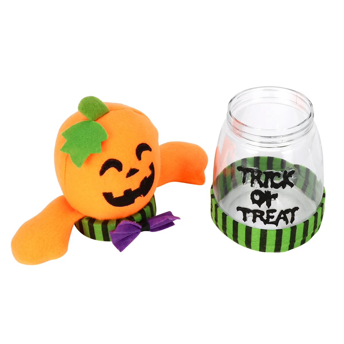 

Container with Lid Halloween Candy Jar Cookie Containers for Gift Giving Stand Orange Cloth Child