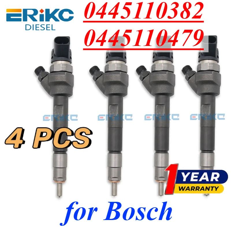 4PC 0445110382 0445110479 Auto Injector 0 445 110 382 for BMW X1 X3 Series 2.0D 3.0D 168-258BHP N47 N57