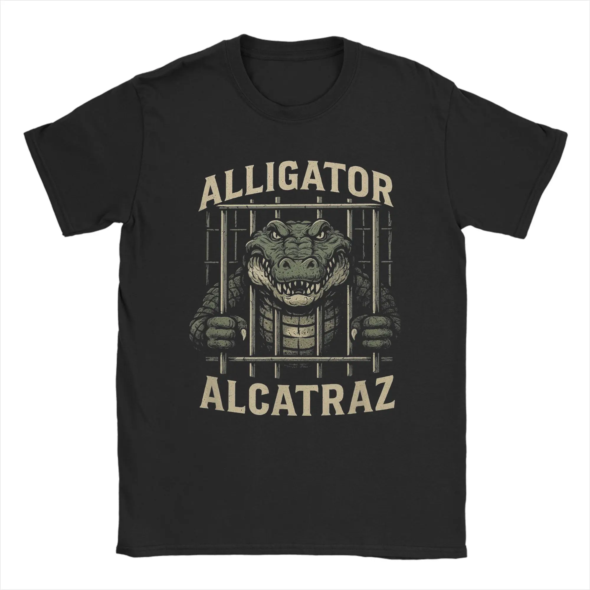 

Мужская футболка из кожи аллигатора Alcatraz Locked Up Swamp Parody Design футболки Harajuku пляжная футболка потрясающие хлопковые топы