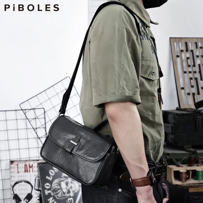 

Повседневная кожаная мужская сумка через плечо из натуральной яловой кожи, большая вместительная деловая однотонная сумка для 8-дюймового Ipad