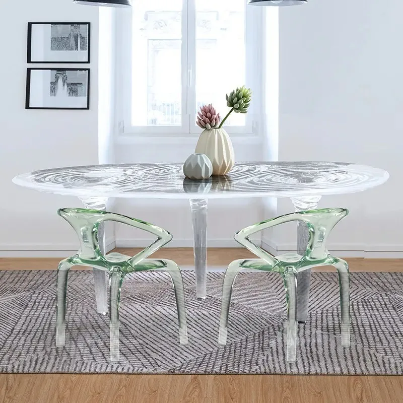 Light luxury simple modern coffee table living room home designer water ripple tea table art