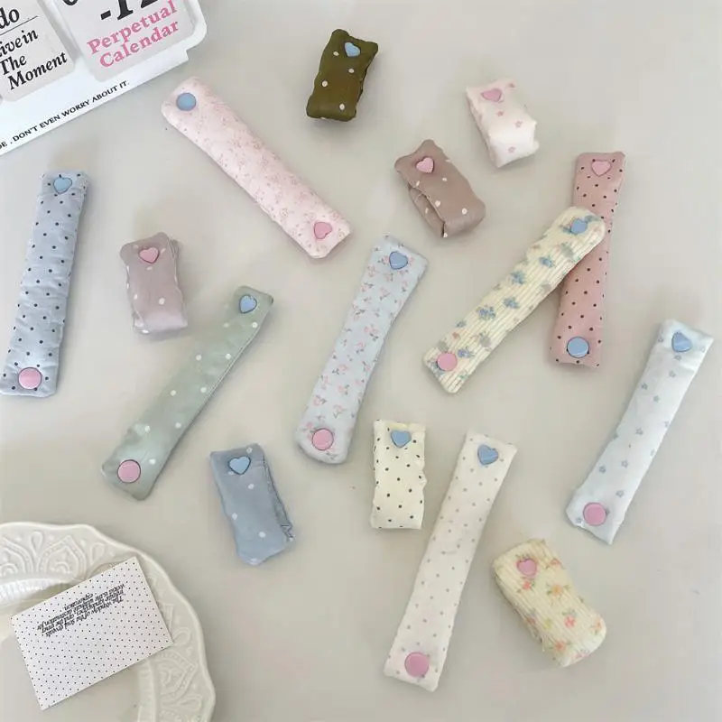 New Cute Fabric Data Cable Organizer Cord Fixer Headphone Line Snap Tie Charging Cable Storage Accessories view 4