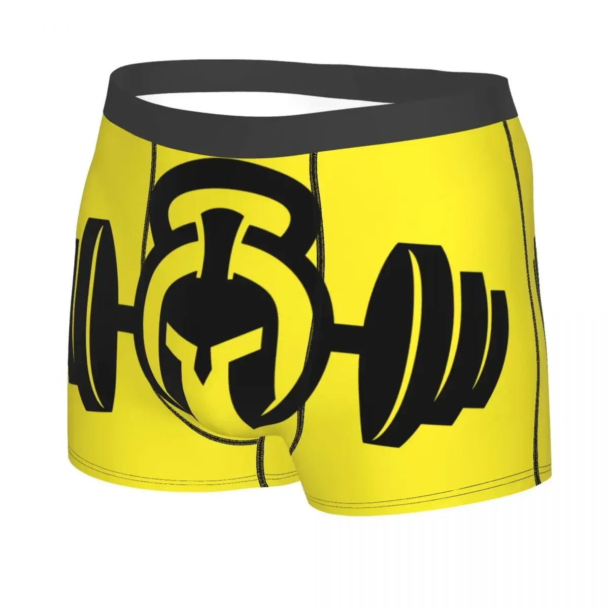 Male Funny Spartan Gym Logo Underwear Bodybuilding Fitness Muscle Boxer Briefs Stretch Shorts Panties Underpants