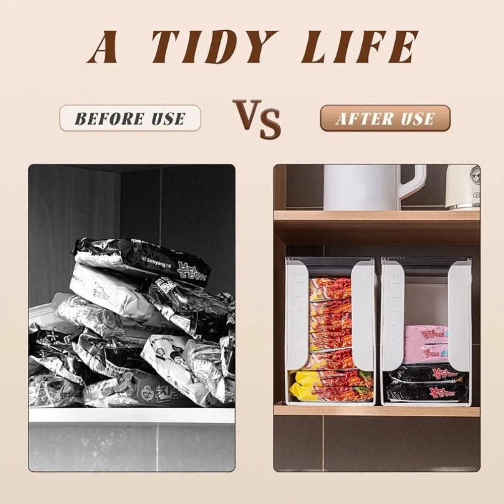 

Large Capacity Instant Noodles Storage Box Plastic Rectangular Facial Mask Storage Box Space Saving Folding