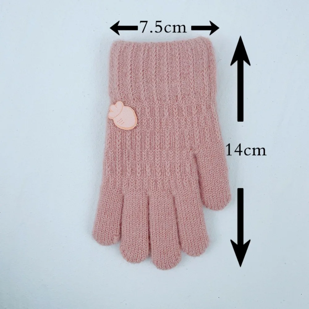 Ski Gloves Warm Autumn Winter Gloves Thickened Windproof Children Baby Gloves Hand Warmer Cartoon Knitted Gloves Boys Girls