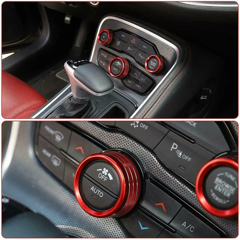 3Pcs Car AC Knob Air Conditioning Knobs Ring Cover Sticker Heat Control Switch Knob Protector For Jeep Grand Cherokee 2014-2021