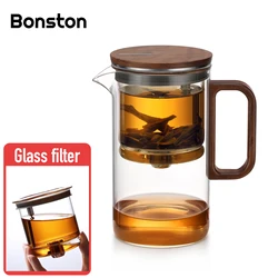 Bonston- elegant cup insulation separation bubble teapot heat-resistant glass teapot simple filter tea cup 500ml