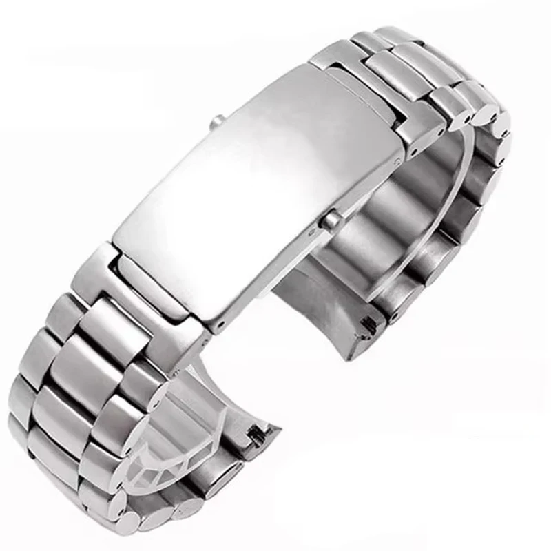 20 مللي متر جودة 316L الفضة الفولاذ المقاوم للصدأ أشرطة ساعات اليد حزام لأوميغا ساماستر speedmaster كوكب المحيط حزام ساعة #2