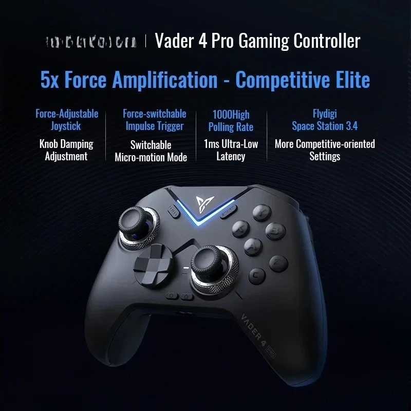 Vader 4 Pro Gaming Controller Wired Wireless BT Innovation Force-switchable Tirgger Support PC/NS/Mobile/TV