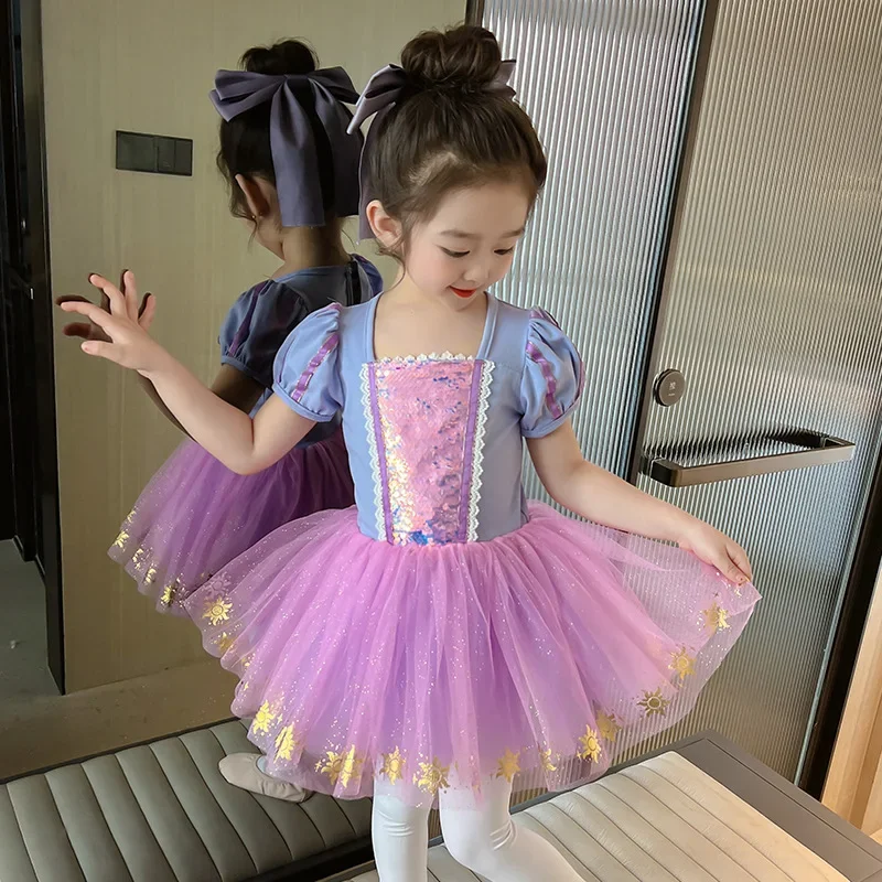 فستان باليه توتو مطرز للبنات ، ملابس رقص أرجواني ، تمرين باليه للأطفال ، زي رقص ، فستان أميرة لطفل صغير ، طفل