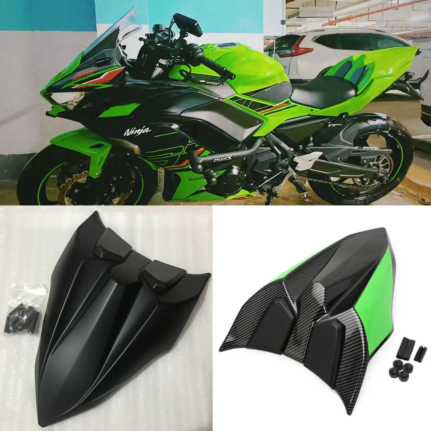 

Motorcycle Pillion Seat Cowl Cover Hump Fairing For Kawasaki Ninja 650 Z650 EX650 ER6F 2017 - 2024 ER-6F Tail Rear Seat Cushion