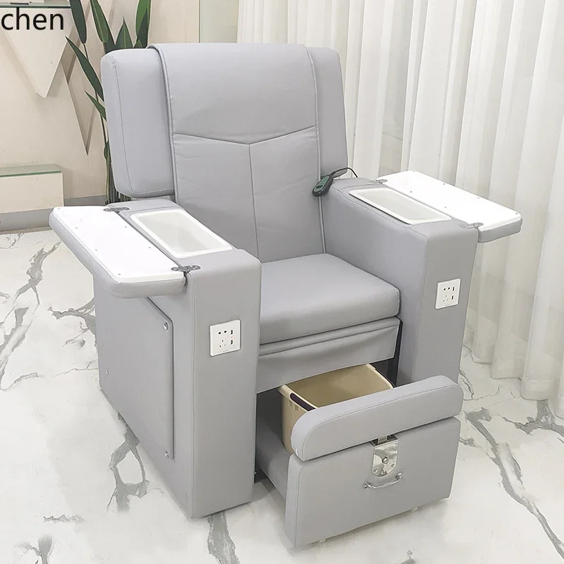 HT-sofá para manicura, silla para pies, tienda de pestañas multifuncional, sillón reclinable, belleza de pies, baño de pies integrado, eléctrico