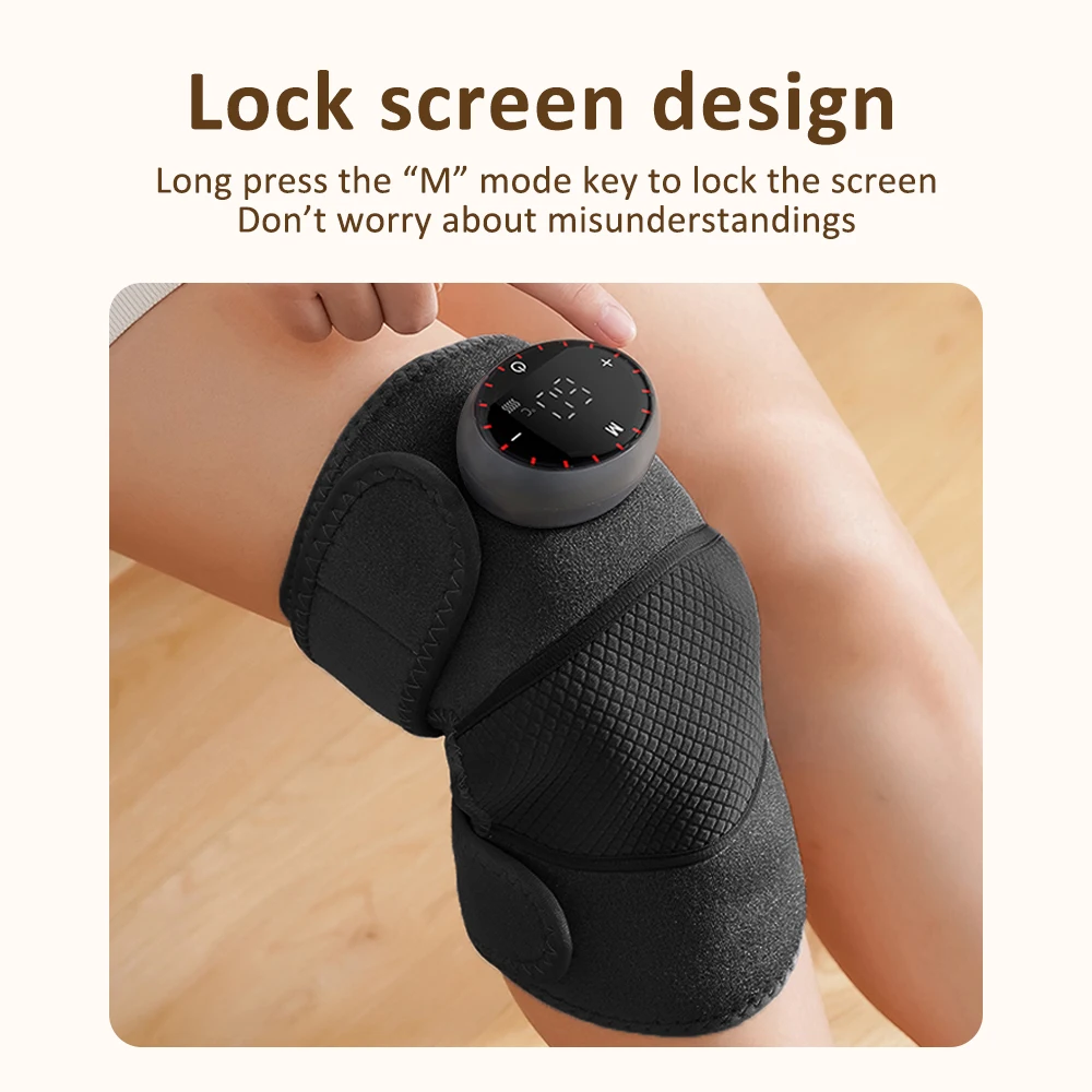Heated Vibrating Knee Pads for Joint Far-infrared Knee,Shoulder & Elbow Pad 3 in 1 Brace Hot Compress USB Charging Warmer Strap