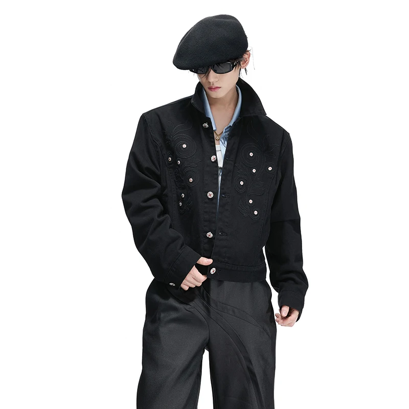 LUZHEN 2026 New Embroidery Pattern Diamond Buttoned Decorate Casual Jacket Men's Fashion Luxury Elegant Temperament Coat JY8339