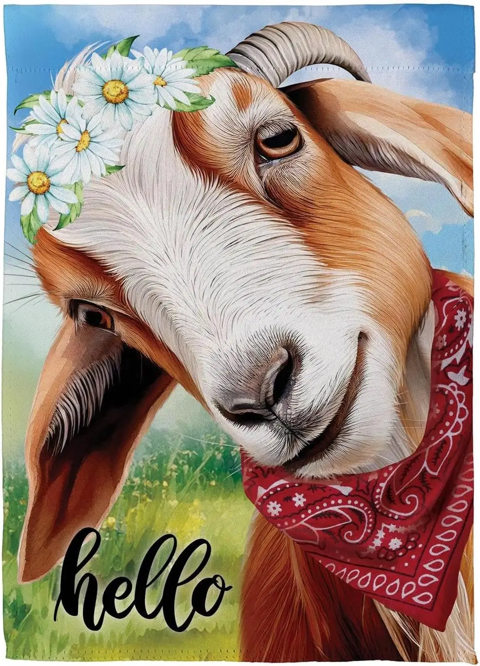 Evergreen Hello Floral Goat Suede Garden Flag 12x18 Double Sided, Welcome Spring Garden Flags For Outside, Indoor Outdoor Dé ZZM