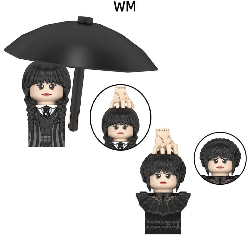 The Wednesday Umbrella Addams Model Blocks MOC Bricks Set Gifts Toys For Children WM2574 WM2575