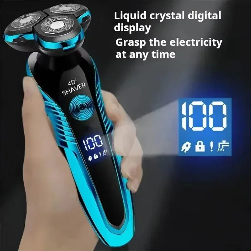 NEW 4-in-1 New Electric Multi-kinetic Shaver Digital Display Fast Charge Full Body Wash Razor