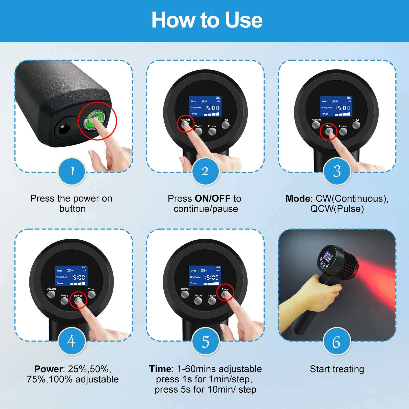 Dawfek Class IV Laser Therapy Device 3W for Human Deep Muscle Injury Pain Inflammation 808nm Cold Infrared Physiotherapy At Home
