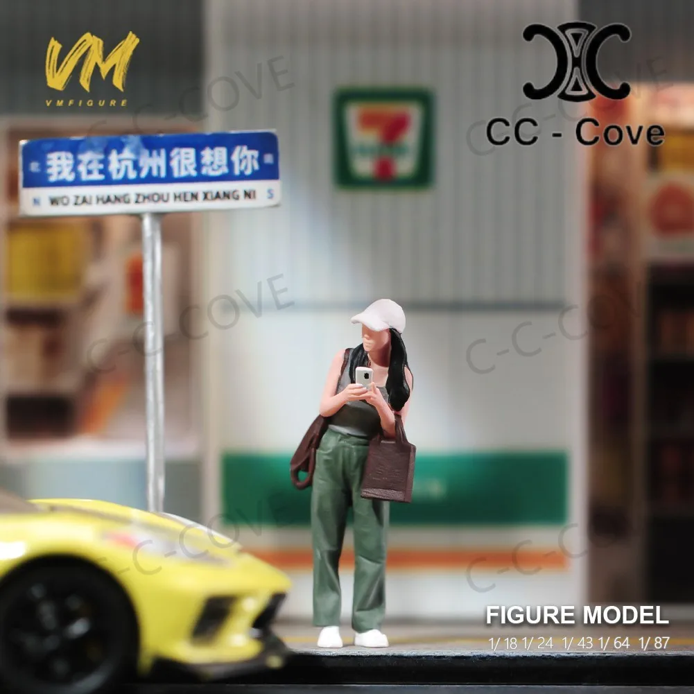 ทาสี Miniatures 1/18 1/24 1/43 1/64 1/87 สาวแต่งตัว Leisurewear ช้อปปิ้งนอกรูปของเล่นดูตกแต่ง