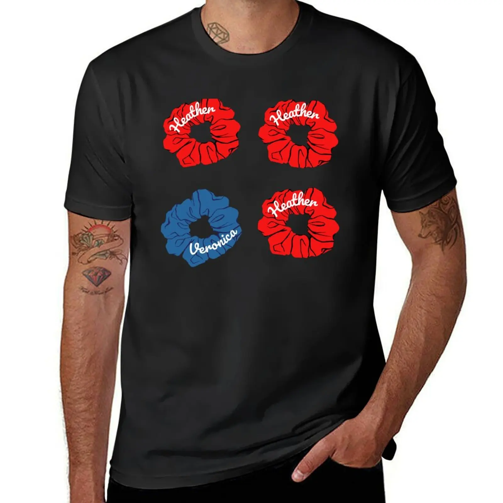 Veronica Heathers Blue and Red Scrunchies T-Shirt Blouse customs design your own tshirts for men