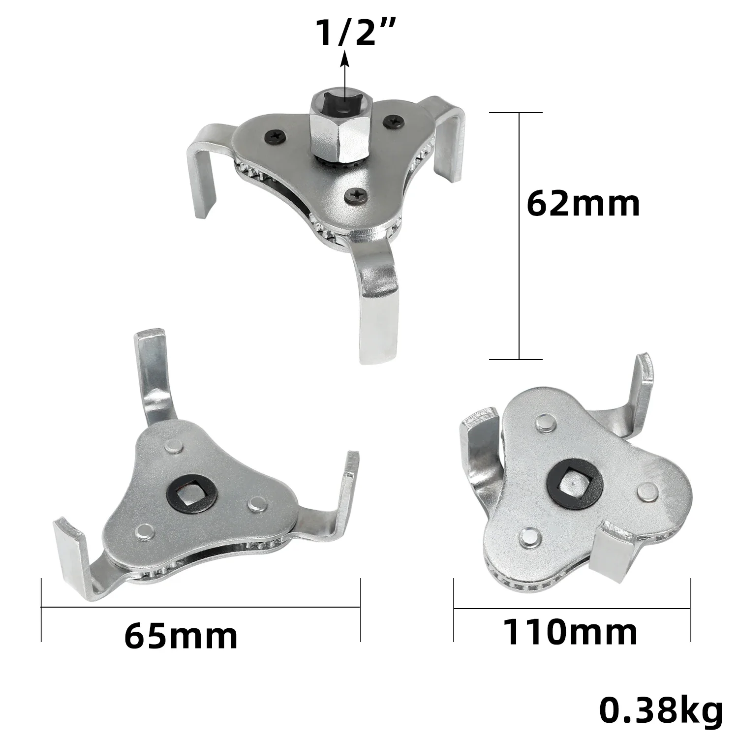Chave de filtro de óleo ajustável universal de 2-1/2 Polegada a 4.5 Polegada conjunto de ferramentas chave de filtro de óleo com chave de remoção de desinstalar de 3 mandíbulas
