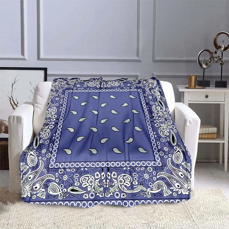 Bohemian Style Boho Bandana Sofa Blankets for Beds Super Soft Warm Blanket Cover Flannel Throw Blanket Flannel Blanket Home Gift