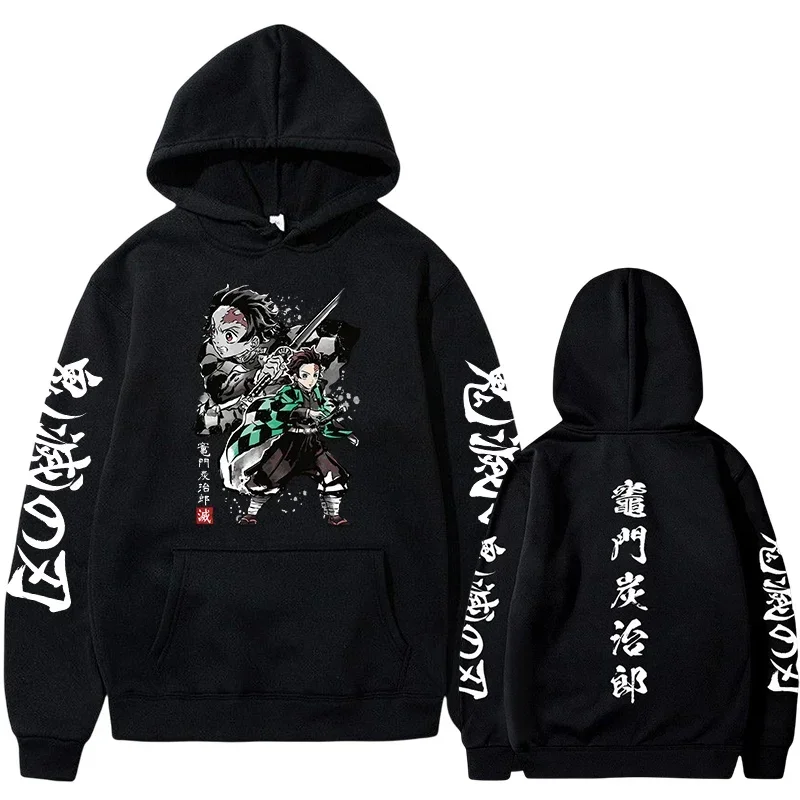 

Japanes Anime Demon Slayer Plus Size Hoodie Pullover Men Women Sweatshirts Kamado Tanjirou Graphic Printed Unisex Streetwear Top