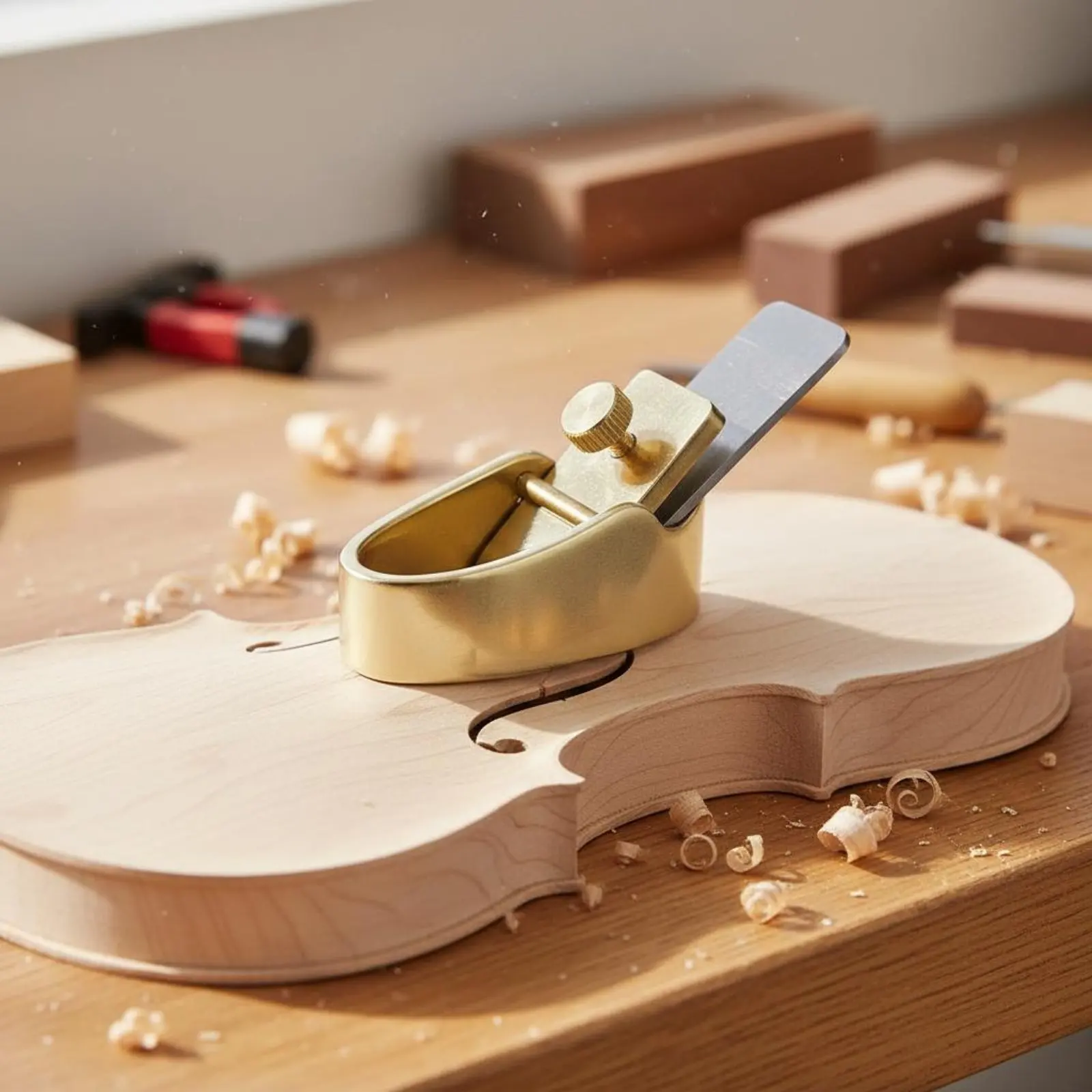 4 Pieces Violin Plane Convex Bottom Cello Plane Small Size Sharp Steel Blade for Luthiers, Repair Shop