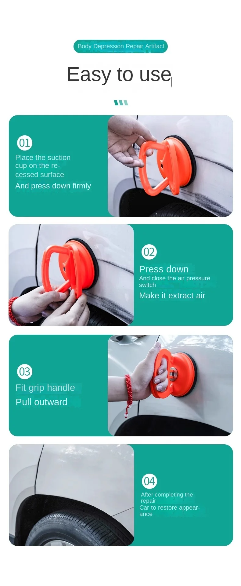 1 stücke Dent Puller Pull Karosserie Panel Remover Sucker Werkzeug 2 Zoll Auto Reparatur Sucker ToolSaugnapf Geeignet Für kleine Dellen – Detail 5