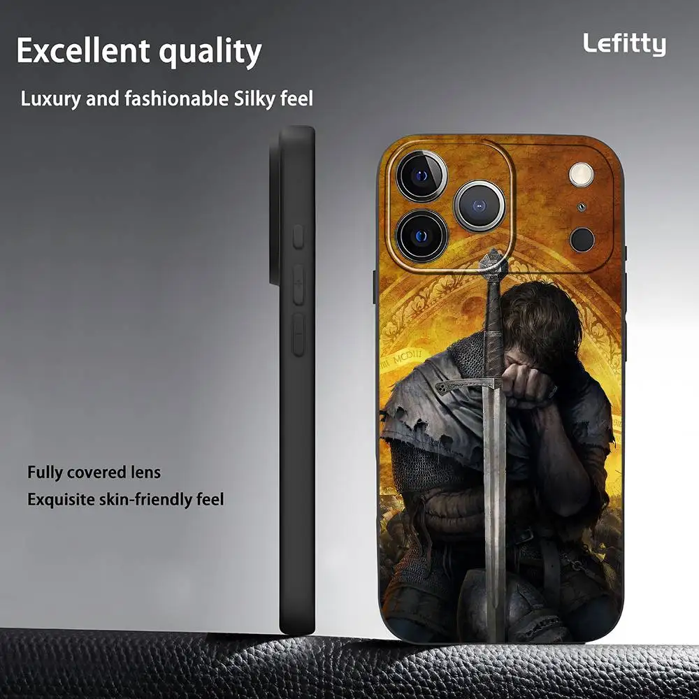 المملكة تأتي Deliverance حافظة هاتف آيفون 17 16 15 14 13 12 11 Pro Xs Max Mini XR X Plus أسود متجمد لينة شل Funda