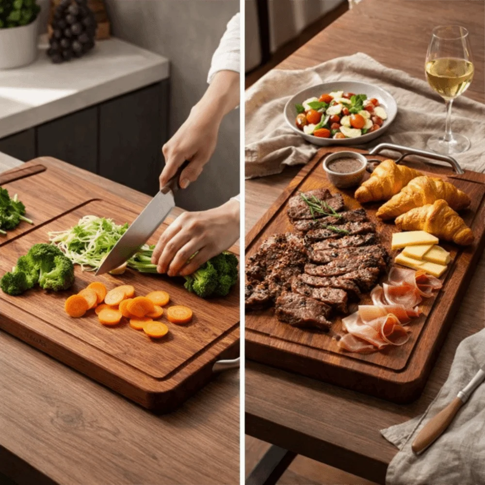 Solid Wood Cutting Board Antibacterial Double-sided Vegetable Cutting Board Anti Mold Ebony Cutting Board Mats Household