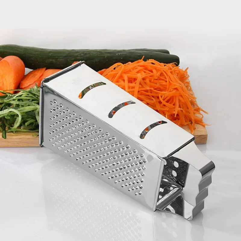 Stainless Steel 4 Sided Blades Household Box Grater Container Multipurpose Vegetables Cutter Kitchen Tools Manual Cheese Slicer