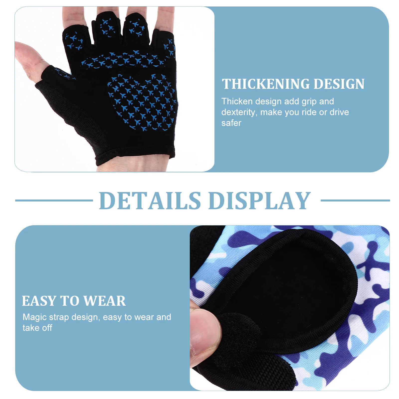 

1Pair Kids Half Finger Bike Gloves Breathable Durable Anti Slip Shockproof Cycling Outdoor Sports Riding Gloves