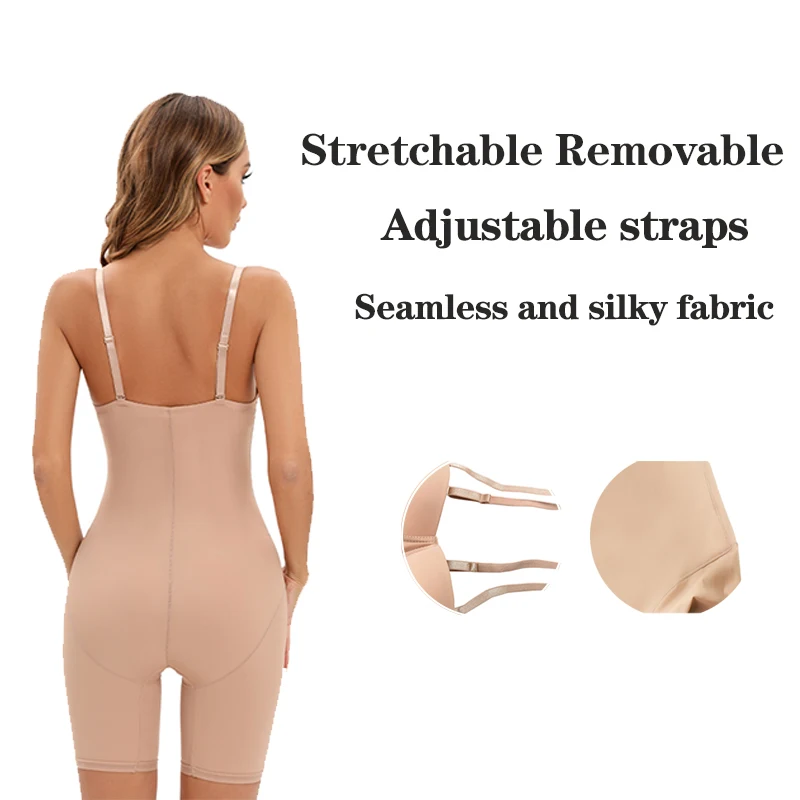 Body Shaper da donna Body Skinny pagliaccetto Shapewear con tuta nera da corpo elasticizzata con ferretto