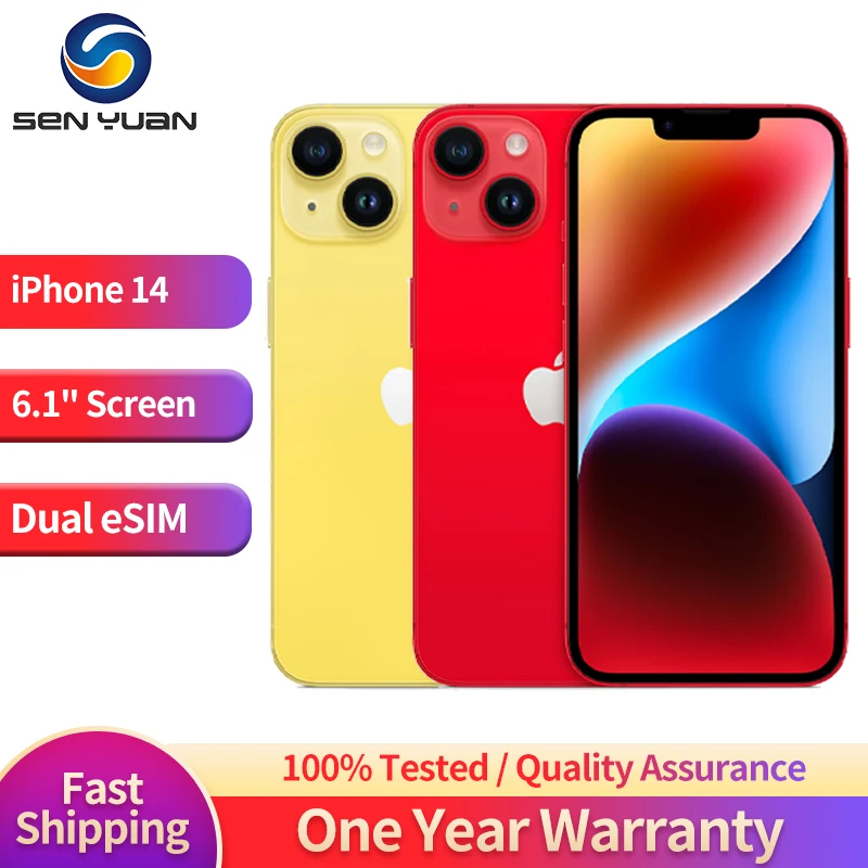 Original Apple iPhone 14 128GB 256GB 512GB ROM 6GB RAM Dual e-SIM 6.1