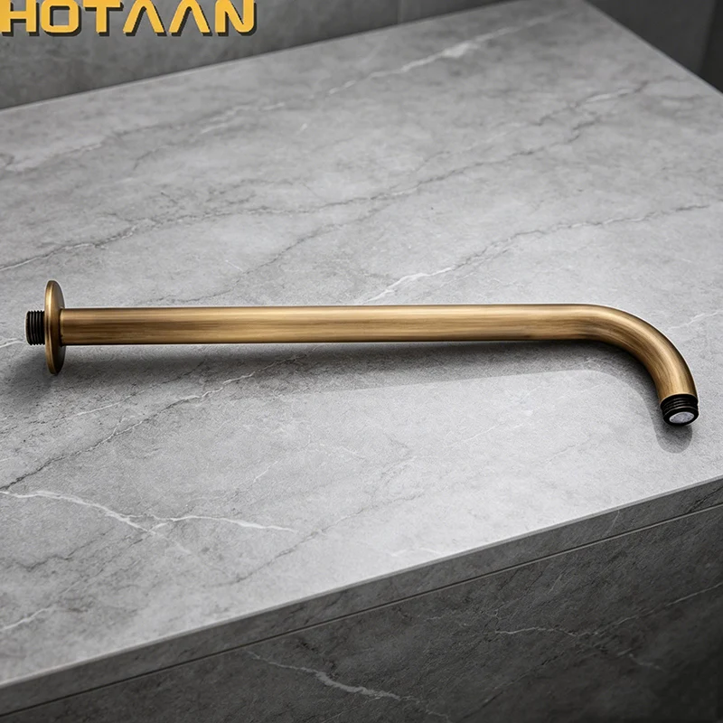 Dropshipping Brass Shower Accessories Antique Brass Fnish Wall Mounted  Bathroom Bathtub Shower Arm 37cm Chuveiro YT-5130-A