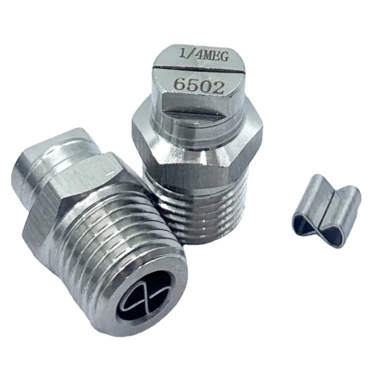 

MEG fan-shaped cleaning nozzle stainless steel external thread high-pressure impact nozzle for cleaning and sanitation vehicles