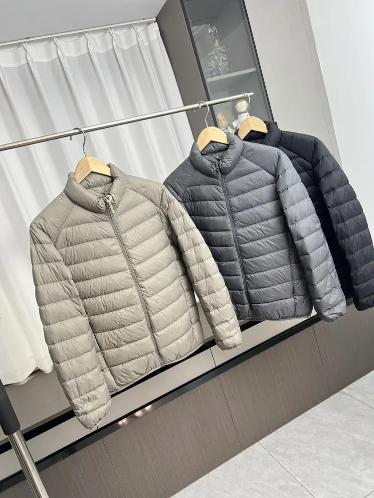 Lightweight puffer men White duck down jacket  stand collar Unisex warm down jackets Coat man winter