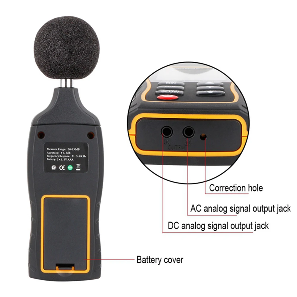 SNDWAY LCD Digital Sound Noise Level  Meter Professional Decibelimeter Noise Level Decibel Meter SW-523  SW-524