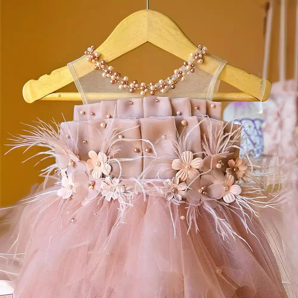Toddler Baby Girl Birthday Princess Dress Shiny Confetti Boho Rainbow Cake Smash Photo Shoot Outfit for 1-6T
