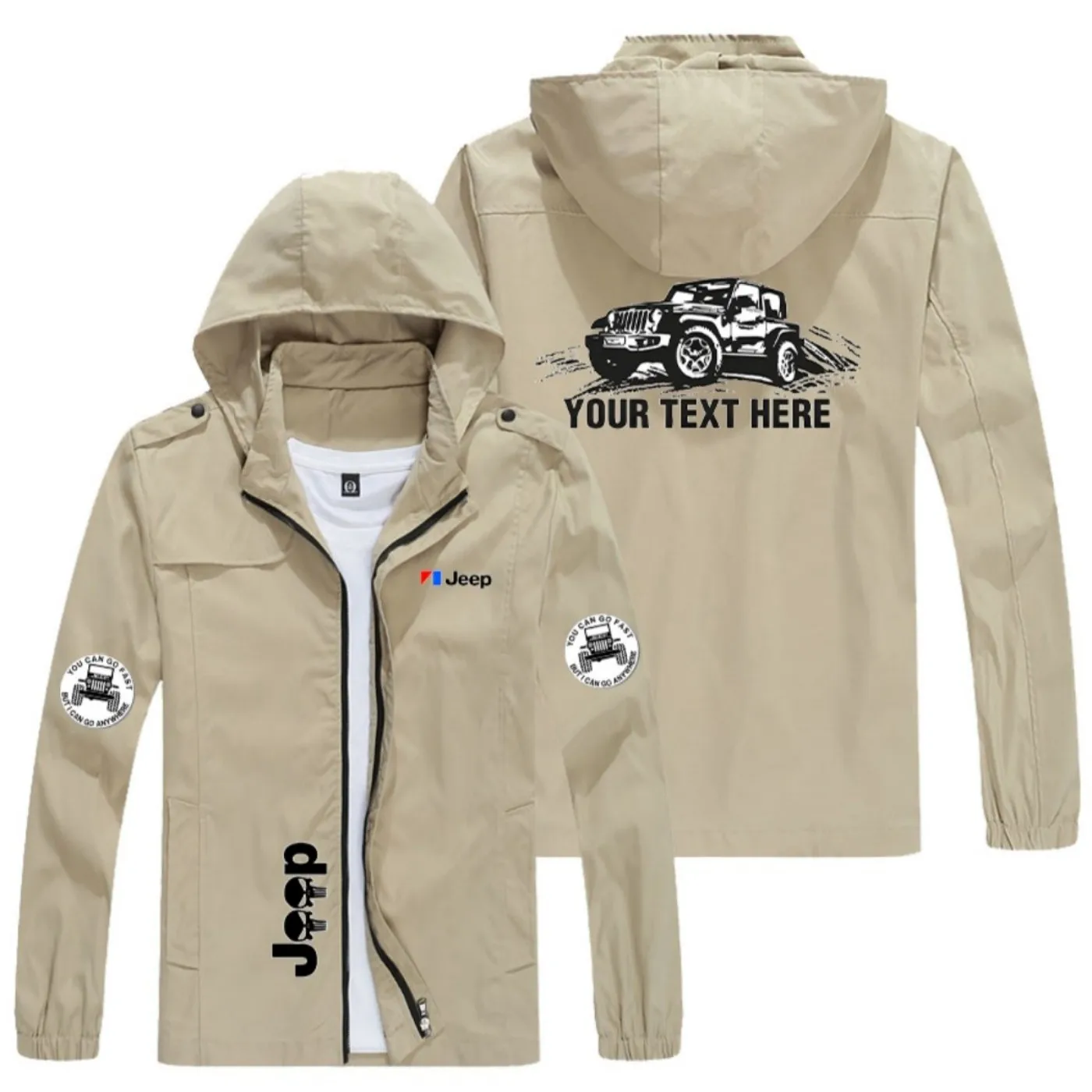 

Мужская куртка с капюшоном и принтом логотипа Dakar Rally Jeep, съемный капюшон с полной молнией, подходит для занятий спортом, ветровка.