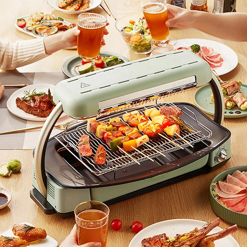 Horno de barbacoa sin humo, olla de barbacoa, horno eléctrico interior multifunción para el hogar, brocheta de estilo coreano