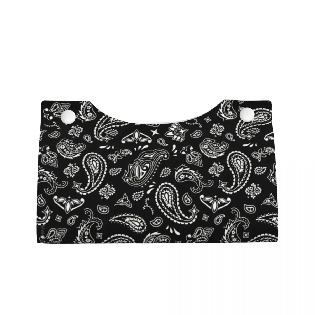 Custom Bandana Paisley Pattern Tissue Box Holder Rectangular PU Leather Facial Tissue Box Cover for Car Office